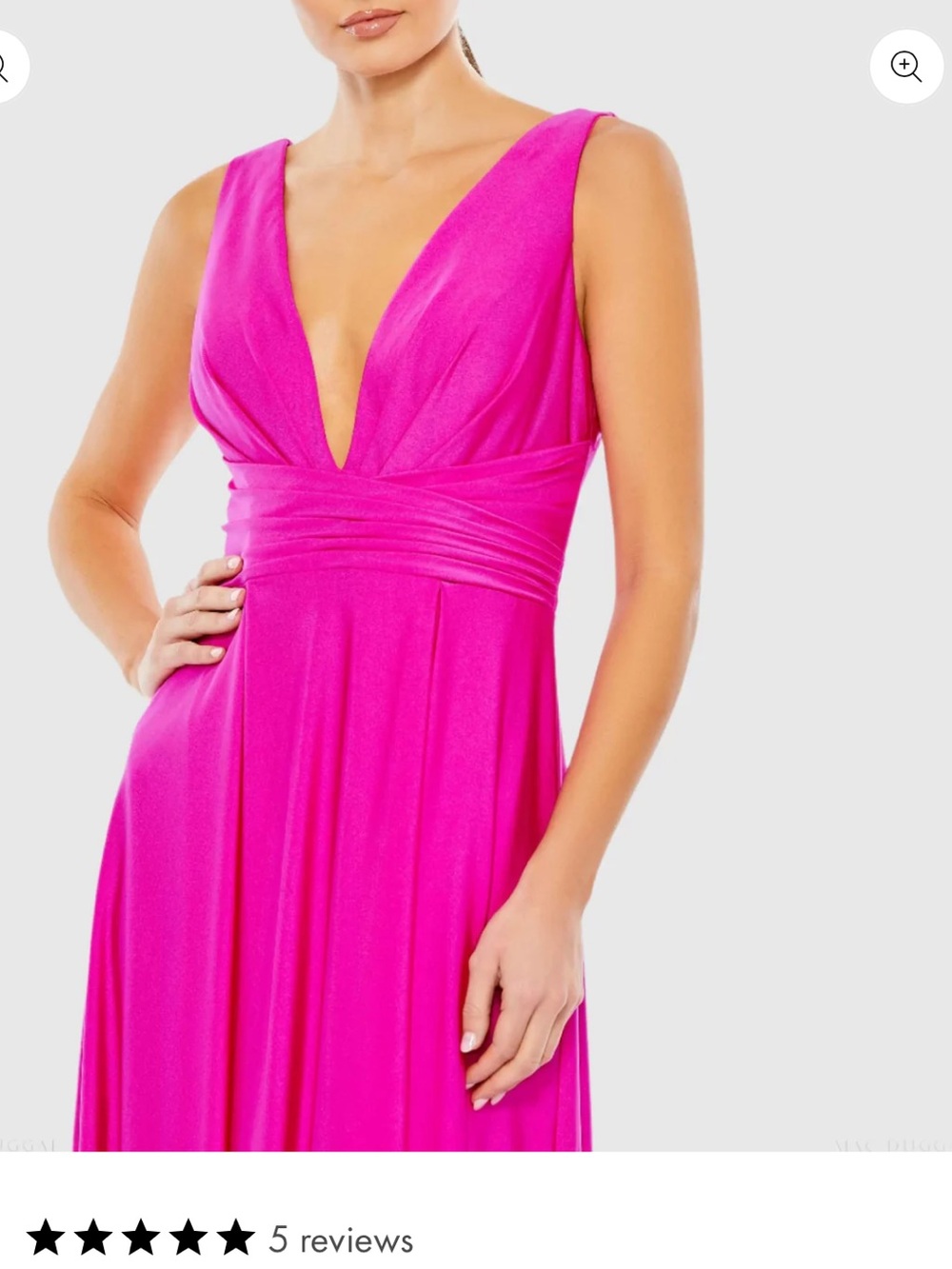 Mac Duggal Vibrant Hot Pink Backless Evening Gown